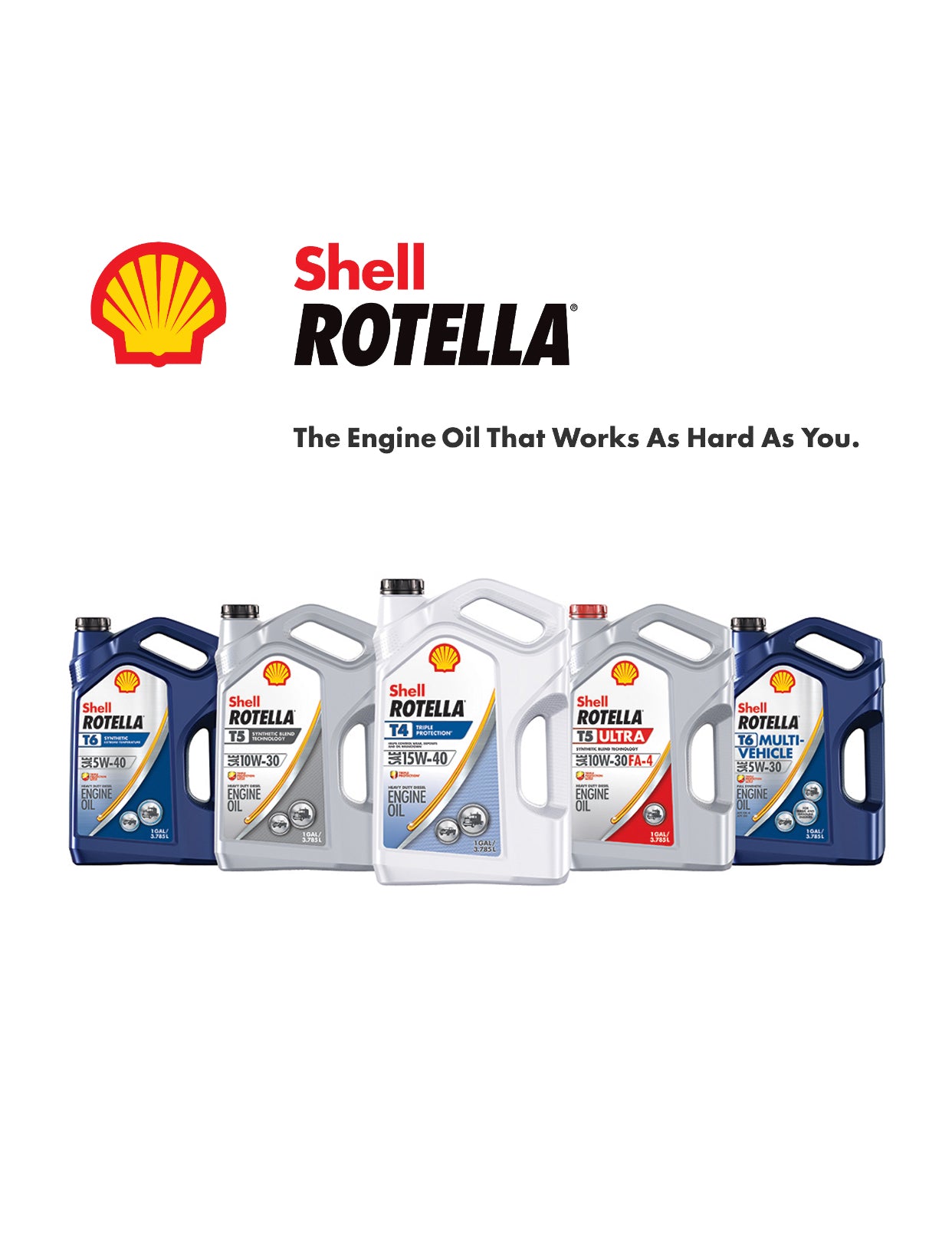 SHELL ROTELLA T5 ULTRA SYNTHETIC BLEND SAE 10W-30 FA-4 1GAL (4 pack)