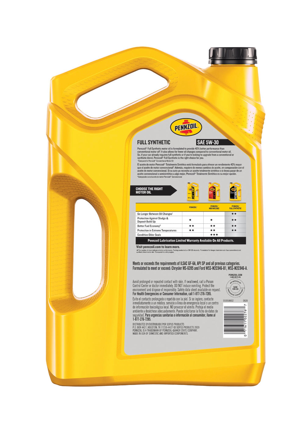 PENZZOIL FULL SYNTHETIC SAE 5W-30 5QT (3 pack)