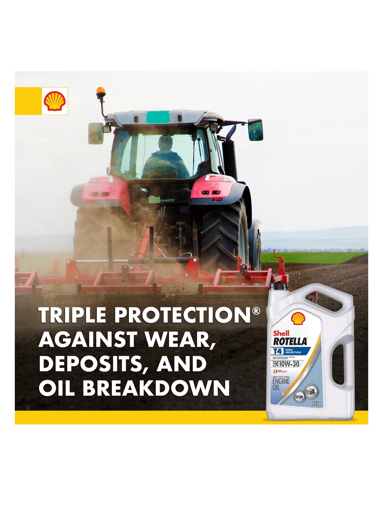 SHELL ROTELLA T4 TRIPLE PROTECTION SAE 10W-30 1GAL (4 pack)