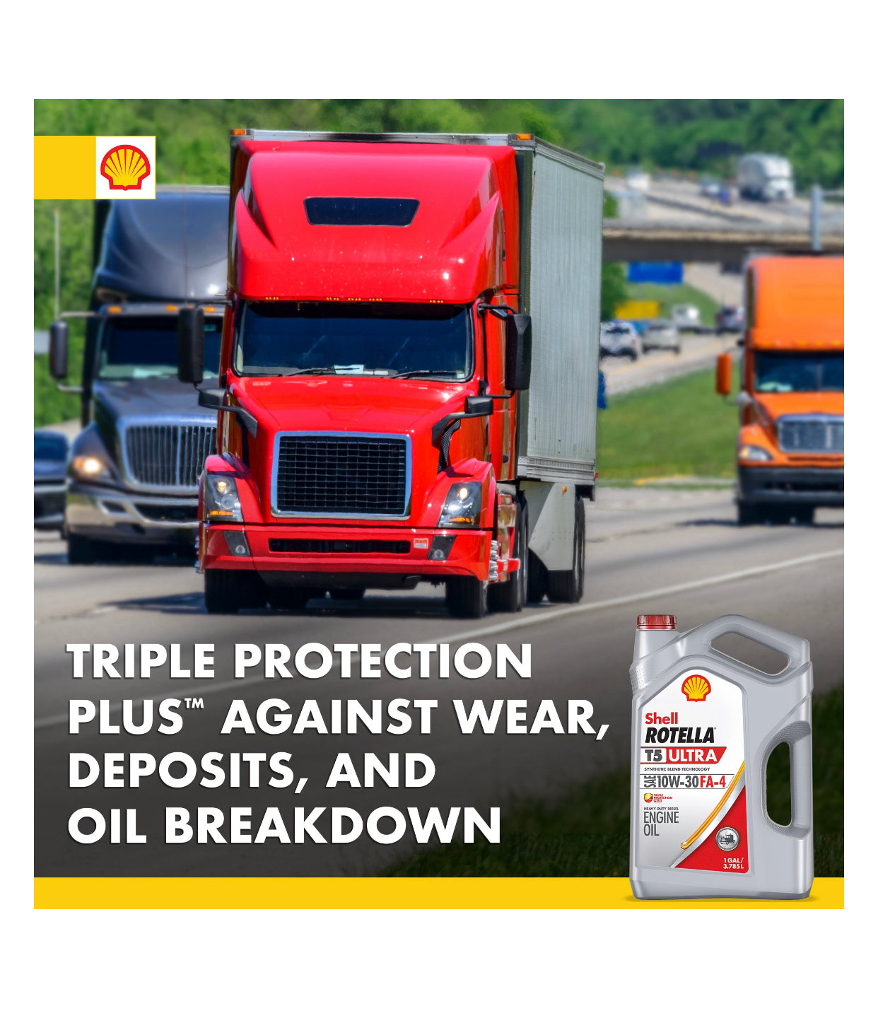 SHELL ROTELLA T5 ULTRA SYNTHETIC BLEND SAE 10W-30 FA-4 1GAL (4 pack)
