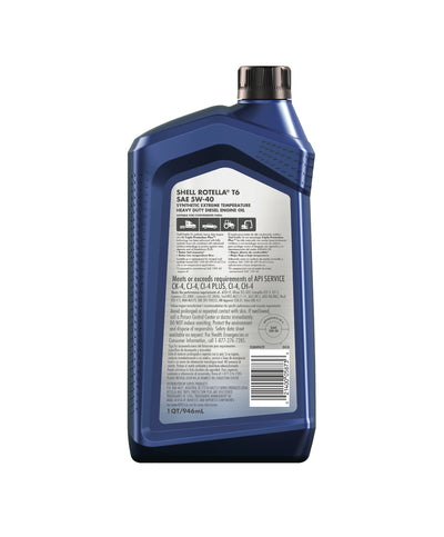 SHELL ROTELLA T6 SYNTHETIC LOWER OIL CONSUMPTION SAE 15W-40 1GAL (3 pack)
