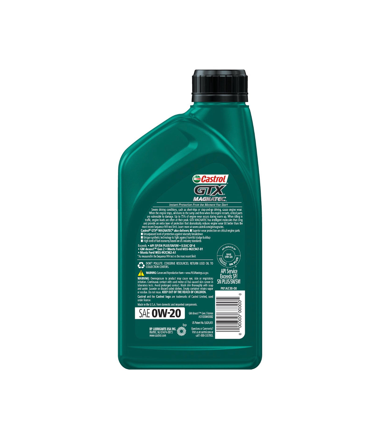 CASTROL GTX MAGNATEC FULL SYNTHETIC SAE 0W-20 1QT (6 pack)