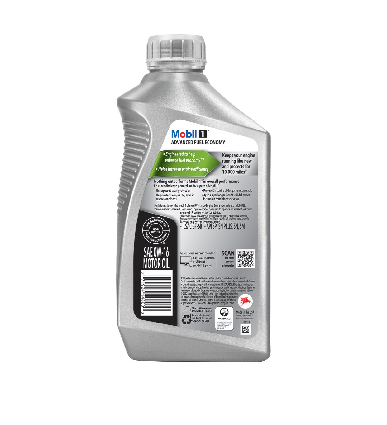 MOBIL 1 ADVANCED ECONOMY PROTECTS FOR 10.000 MILES 0W-16 1QT (6 park)