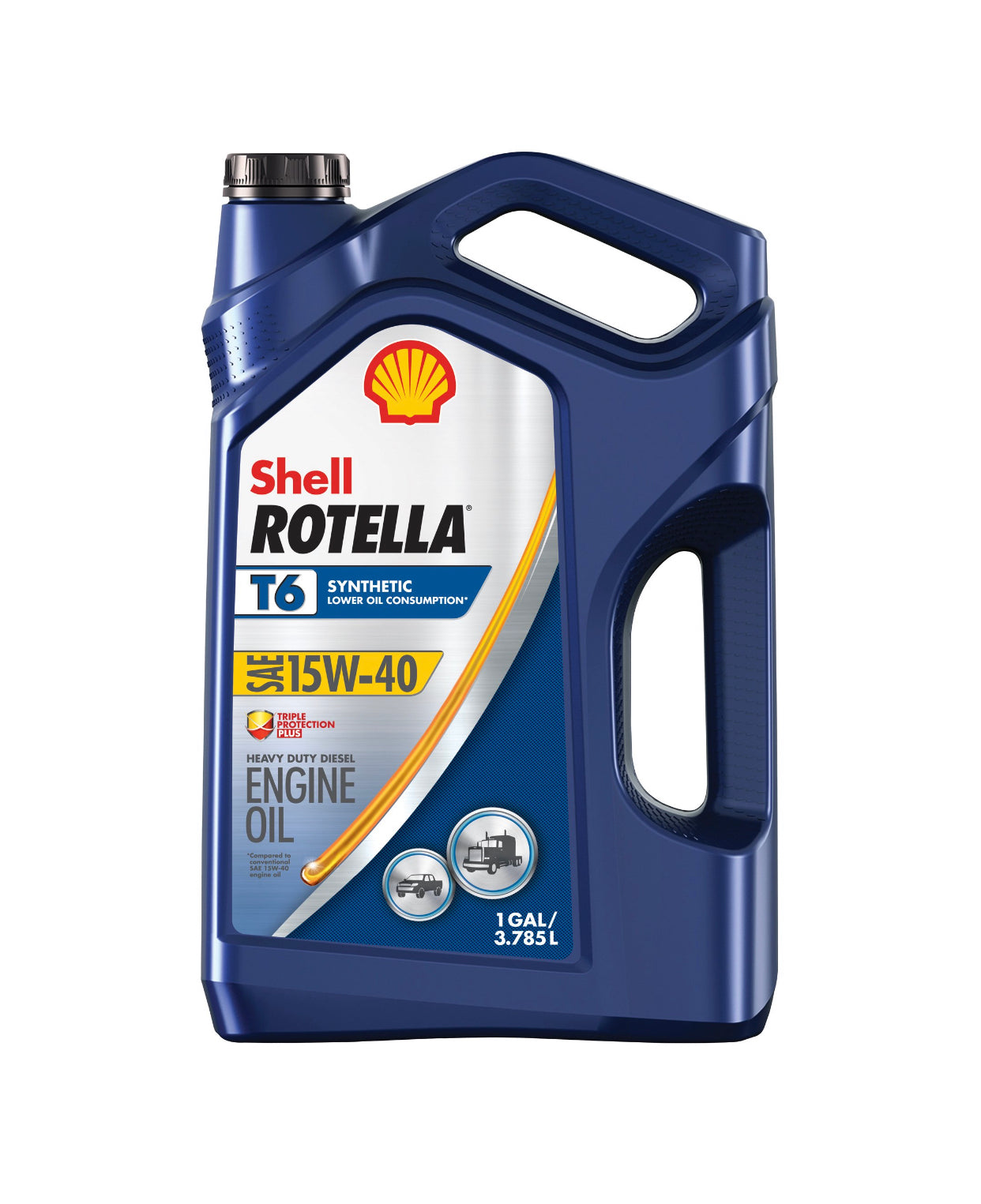 SHELL ROTELLA T6 SYNTHETIC LOWER OIL CONSUMPTION SAE 15W-40 1GAL (3 pack)