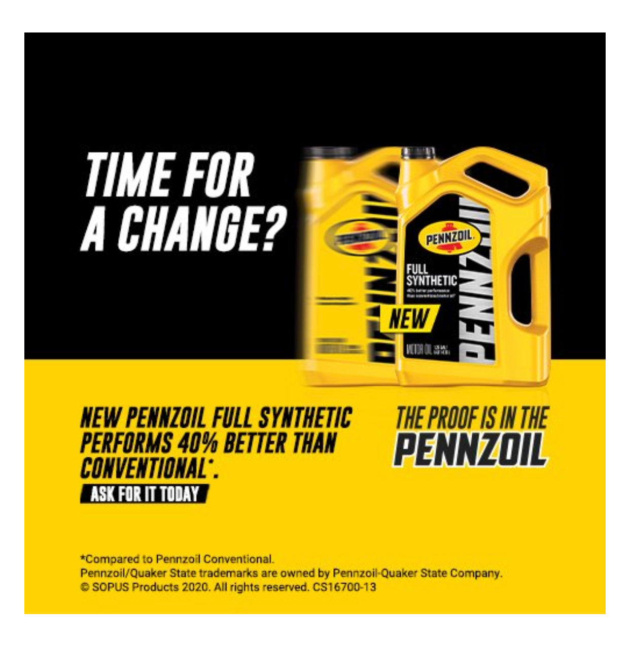 PENZZOIL FULL SYNTHETIC SAE 5W-20 5QT (3 pack)