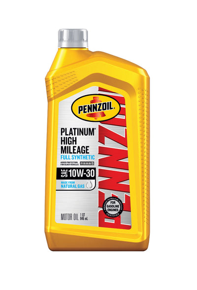 PENNZOIL PLATINUM HIGH MILEAGE FULL SYNTHETIC SAE 10W-30 1QT (6 pack)