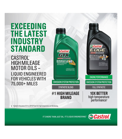 CASTROL EDGE HIGH MILEAGE FULL SYNTHETIC SAE 10W-30 1QT (6 pack)