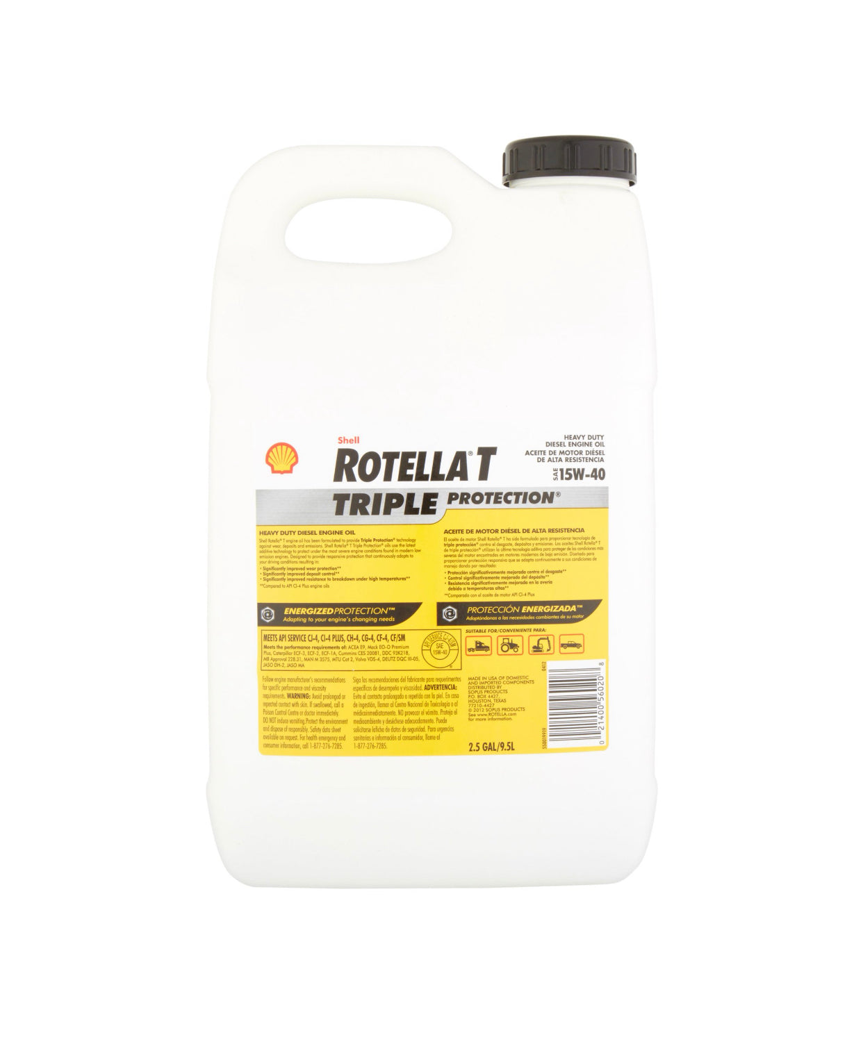 SHELL ROTTELA T4 TRIPLE PROTECTION SAE 15W-40 1GAL (6 pack)