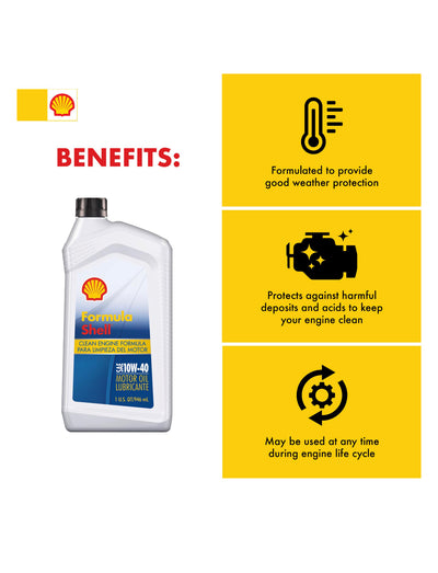 FORMULA SHELL CLEAN ENGINE FORMULA SAE 10W-40 1QT (6 pack)