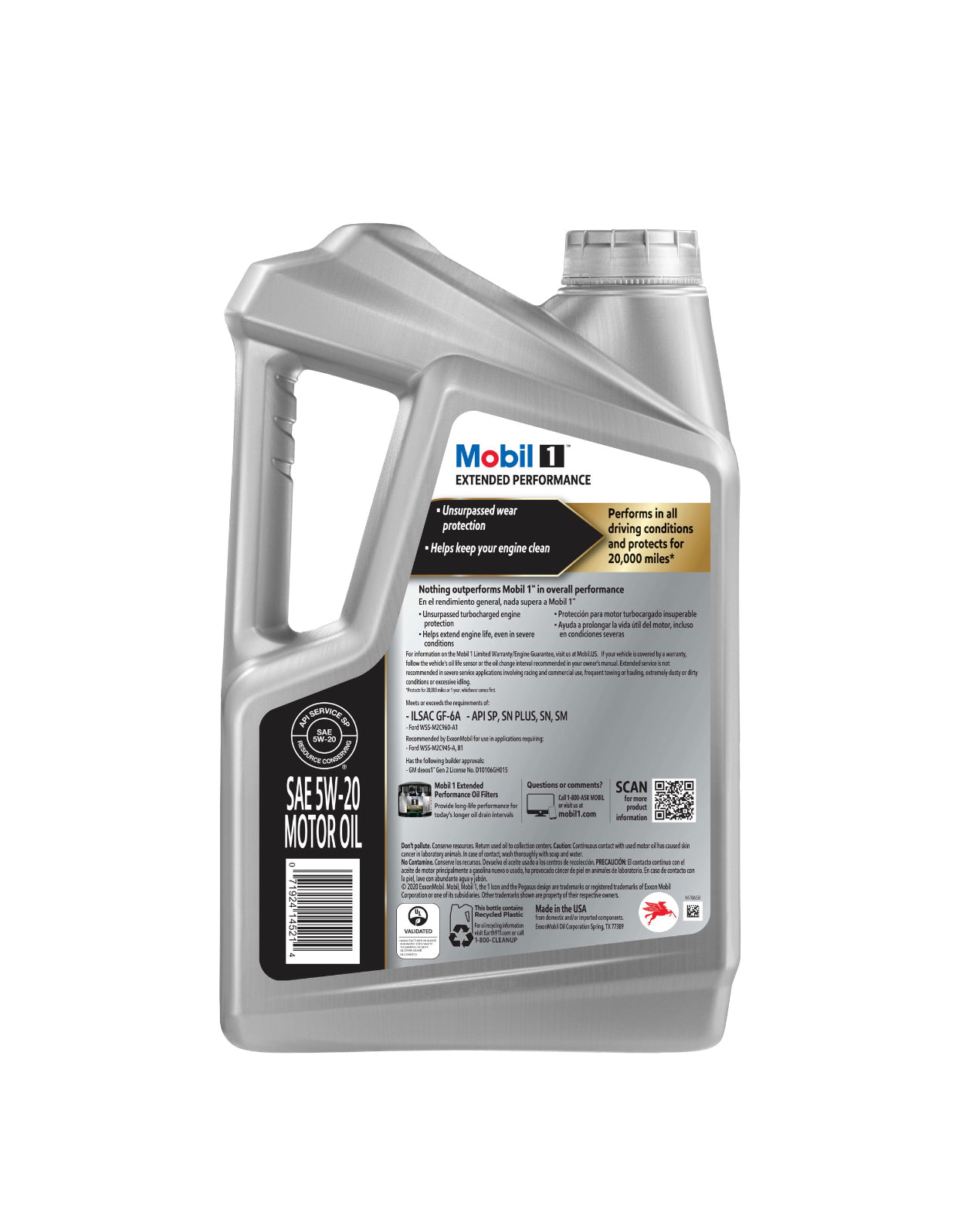 MOBIL 1 EXTENDED PERFORMANCE PROTECTORS FOR 20.000 MILES 5W-20 5QT (3 pack)