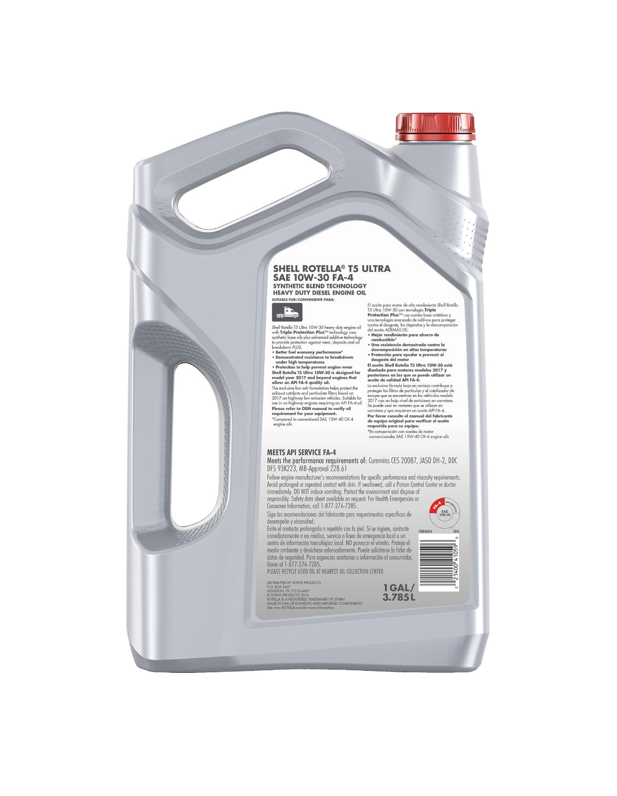 SHELL ROTELLA T5 ULTRA SYNTHETIC BLEND SAE 10W-30 FA-4 1GAL (4 pack)