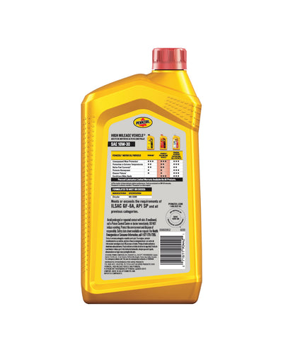 PENZZOIL HIGH MILEAGE SAE 10W-30 1QT (6 pack)