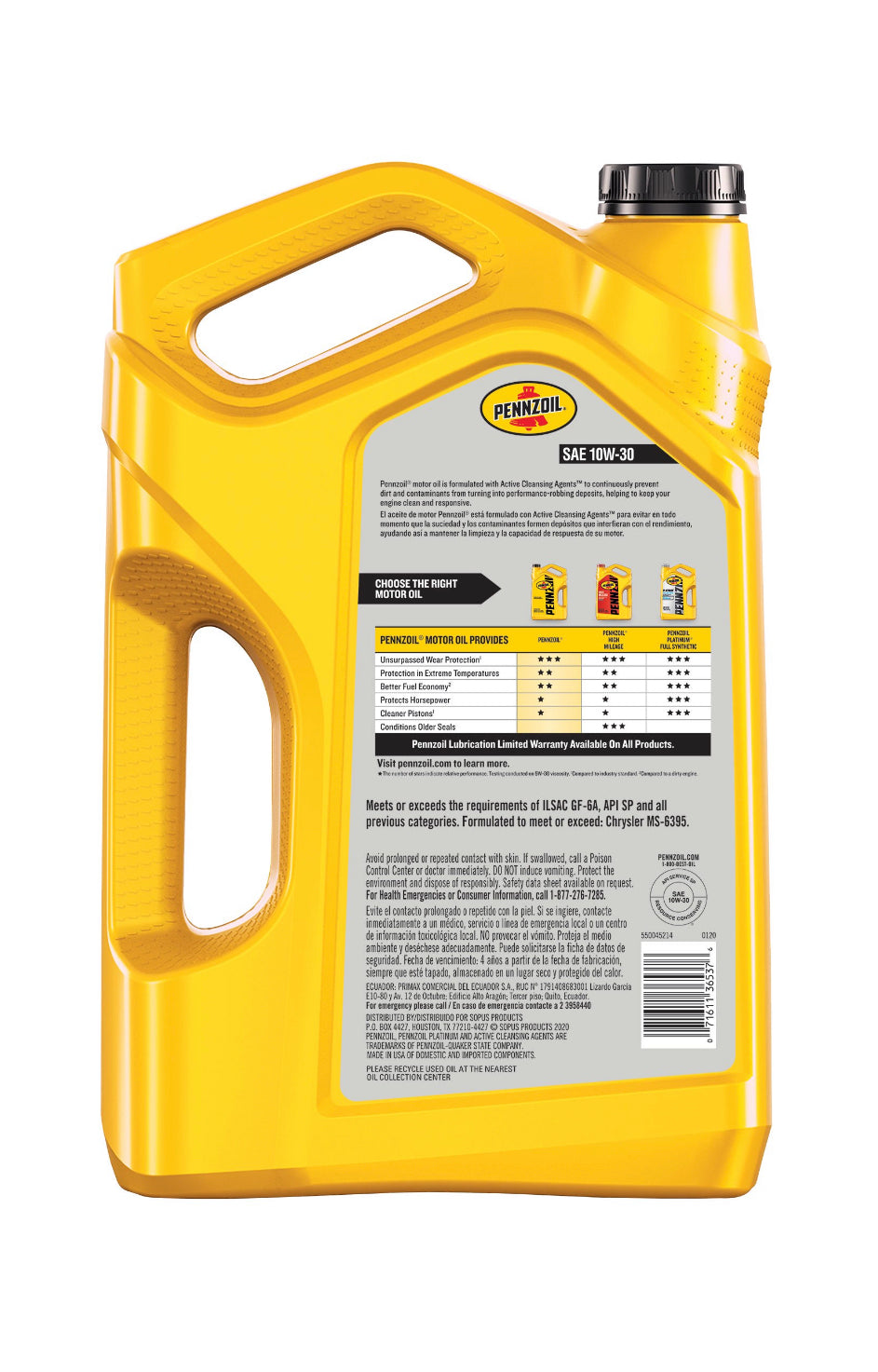 PENNZOIL SAE 10W-30 5QT (3 pack)
