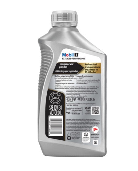 MOBIL 1 EXTENDED PERFORMANCE PROTECTORS 20.000 MILE 10W-30 1QT (6 park)